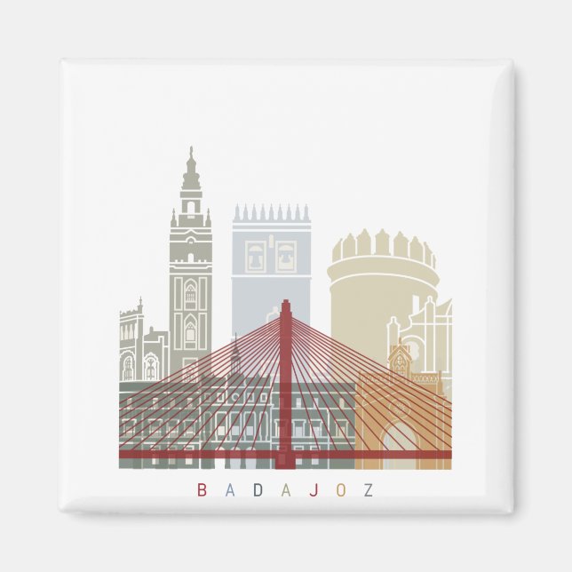 Badajoz skyline poster magnet (Front)