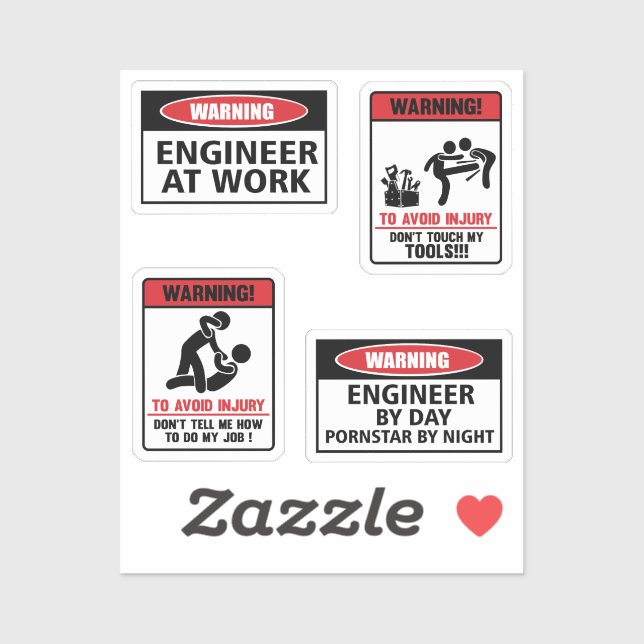 Badass Angry Enginer Helmet Sticker (Sheet)