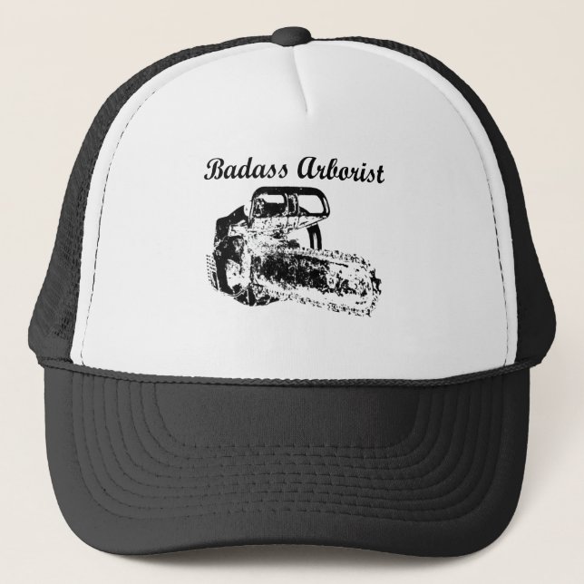 Badass Arborist - Chainsaw Trucker Hat (Front)
