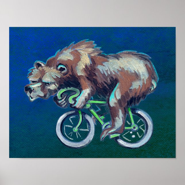 Badass Bear On a Bicycle Poster (Front)