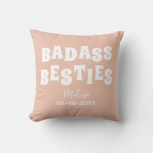 Badass Besties Funny Bridesmaid Favor Gift Throw Pillow