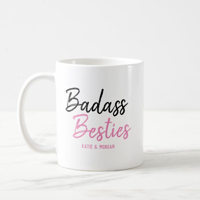 Badass Besties Pink Coffee Mug (Left)