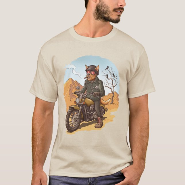 Badass Biker Dog T-Shirt (Front)