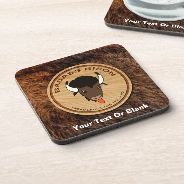 Badass Bison Farm Logo Beverage Coaster (Left Side)