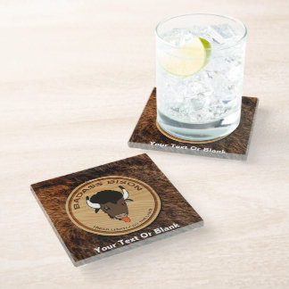 Badass Bison Farm Logo Glass Coaster