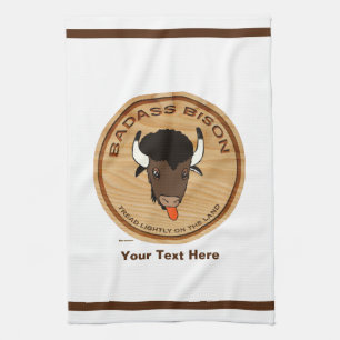 Badass Bison Farm Logo Kitchen Towel