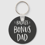 Badass Bonus Dad Cool Stepdad Gift For Stepfather Keychain at Zazzle