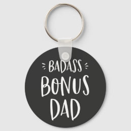 Badass Bonus Dad Cool Stepdad Gift for Stepfather Keychain