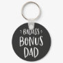 Badass Bonus Dad Cool Stepdad Gift for Stepfather Keychain