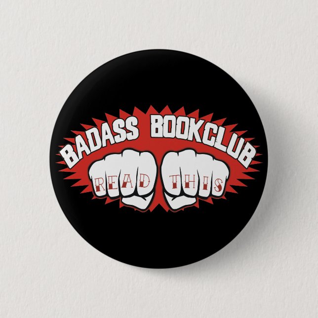 Badass Bookclub Pinback Button (Front)