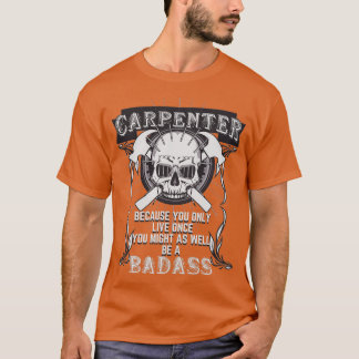 Badass Carpenter Tradesmen Skulls Hammers  T-Shirt