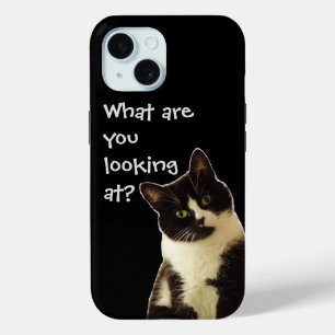 Badass Cat "What are you looking.." iPhone 15 Case