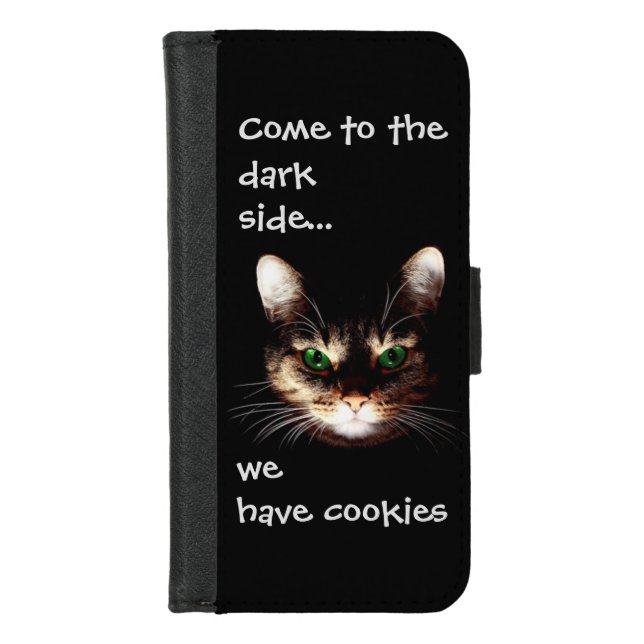 Badass Cats - Dark Side Has Cookies iPhone Wallet Case (Front)
