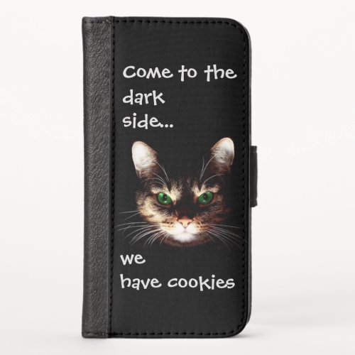 Badass Cats _ Dark Side Has Cookies iPhone X Wallet Case