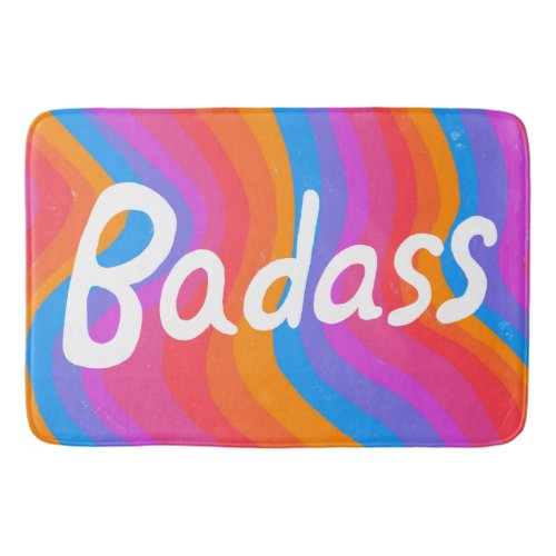BADASS Colorful Cool  Fun Stripes Bath Mat