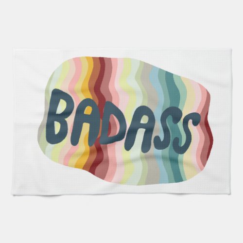 BADASS Colorful Cool  Fun Stripes Kitchen Towel