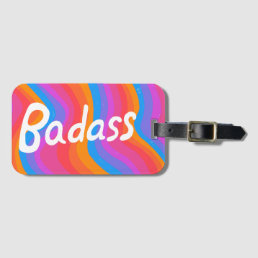 BADASS Colorful Cool &amp; Fun Stripes Luggage Tag