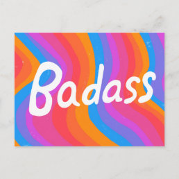 BADASS Colorful Cool &amp; Fun Stripes Postcard