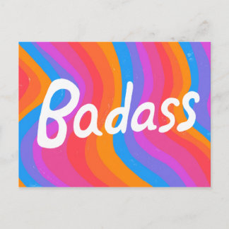 BADASS Colorful Cool & Fun Stripes Postcard