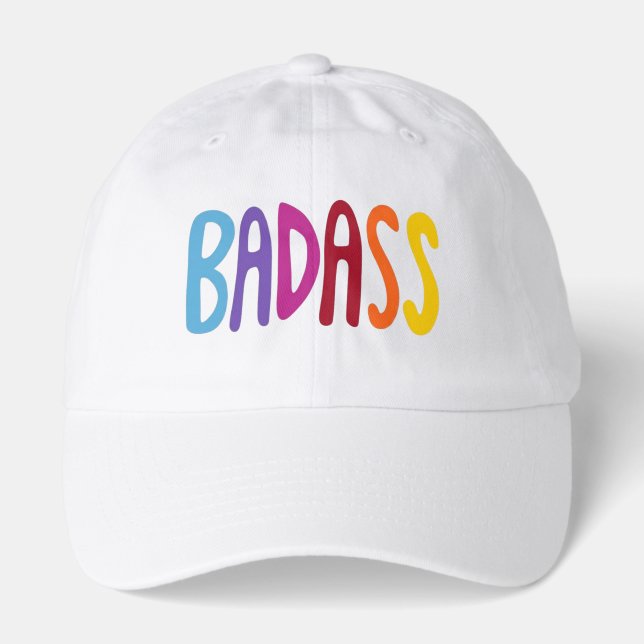 BADASS Colorful Fun Lettering  Hat (Front)