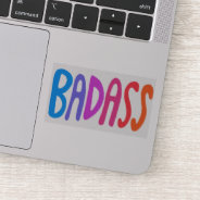 Badass Colorful Fun Lettering Sticker at Zazzle