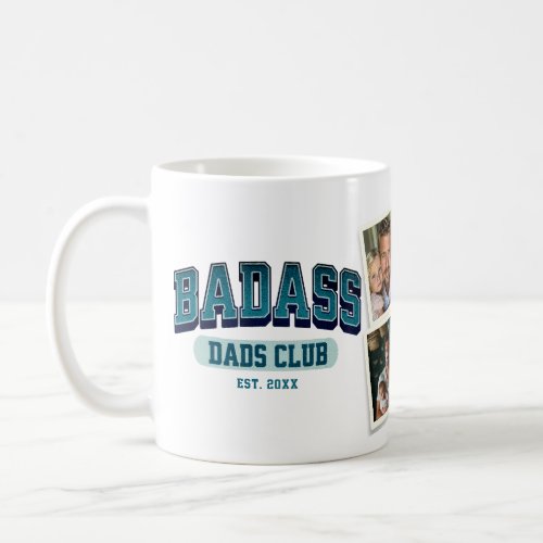 Badass Dad Club Photo Collage Cool Trendy Fun Coffee Mug