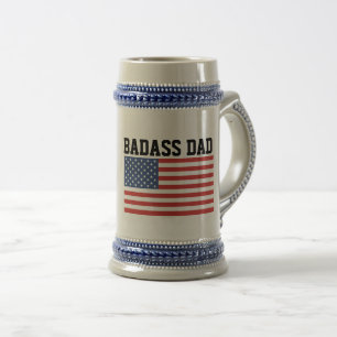 BADASS DAD PATRIOTIC BEER STEIN