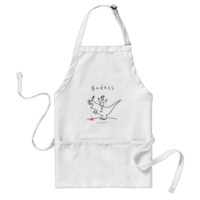 Badass Dinosaur Guy Adult Apron (Front)