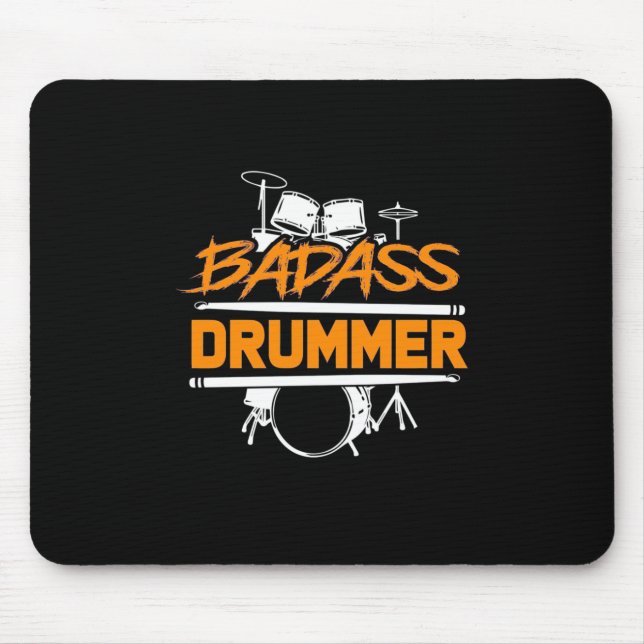 Badass Drummer Mouse Pad (Front)