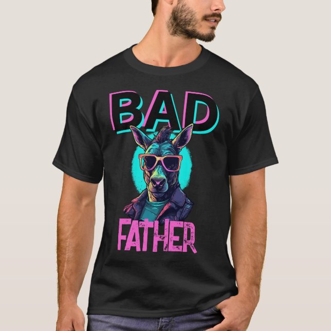 Badass Father Funny Donkey Cool Sunglasses Pun T-Shirt (Front)