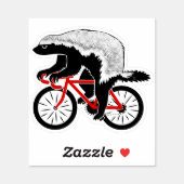 Badass Honey Badger Biker Red Bike Sticker (Sheet)