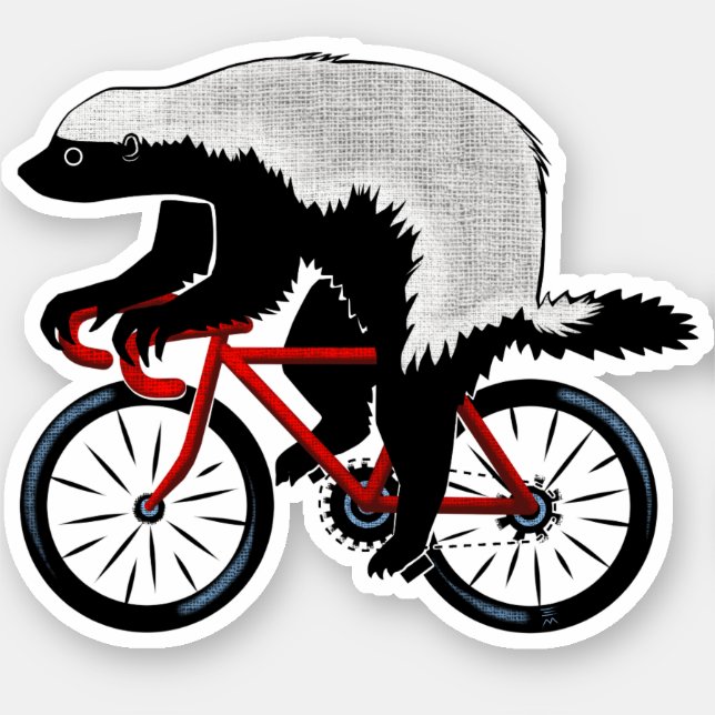 Badass Honey Badger Biker Sticker (Front)