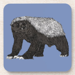 Badass Honey Badger Fearless Attitude Animal Art Coaster