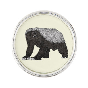 Badass Honey Badger Fearless Attitude Animal Art Pin