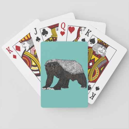 Badass Honey Badger Fearless Attitude Animal Art Playing Cards