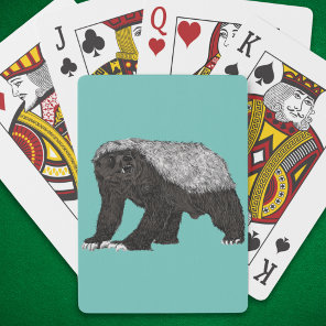 Badass Honey Badger Fearless Attitude Animal Art Poker Cards