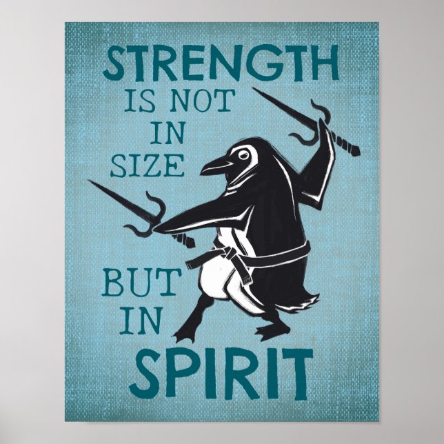 Badass Karate Penguin Motivational Poster (Front)