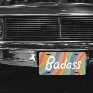 BADASS Muted Rainbow Fun Unique CUSTOM License Plate