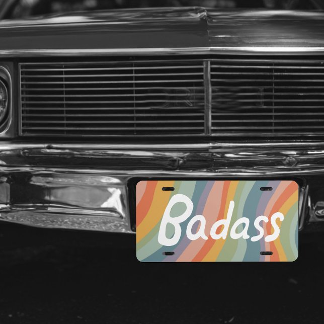 BADASS Muted Rainbow Fun Unique CUSTOM License Plate (BADASS Muted Rainbow Fun Unique CUSTOM License Plate
)