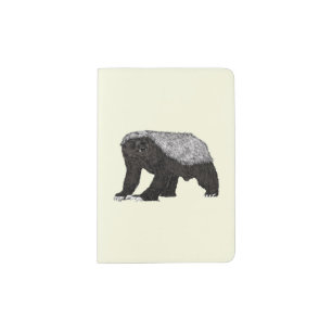 Badass Nasty Honey Badger Fearless Attitude Animal Passport Holder