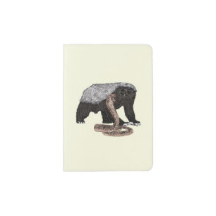 Badass Nasty Honey Badger & Snake Animal Art Humor Passport Holder