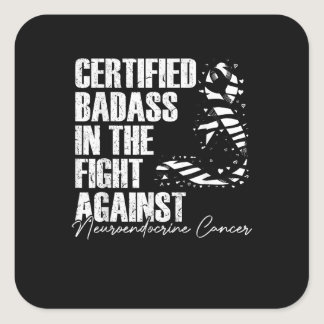 Badass Neuroendocrine Cancer Awareness NET Zebra R Square Sticker