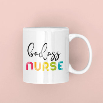 Badass Nurse Coffee Mug by LemonBox at Zazzle