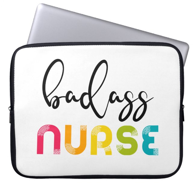 Badass Nurse Laptop Sleeve (Front)
