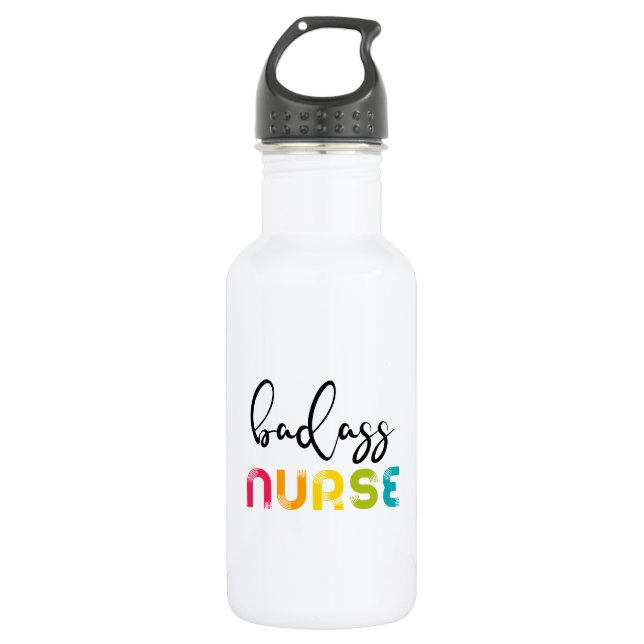 Badass Nurse Stainless Steel Water Bottle (Front)