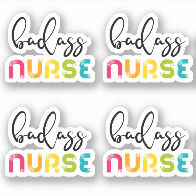 Badass Nurse Sticker (Front)