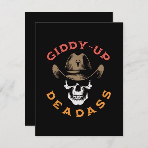 Badass or Deadass Cowboy Skull RSVP Card