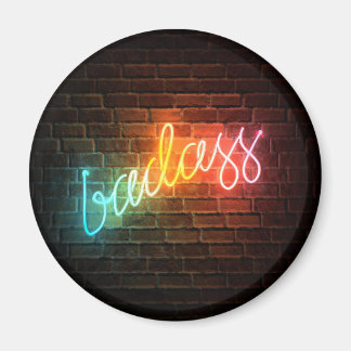 Badass Rainbow Neon Sign Magnet