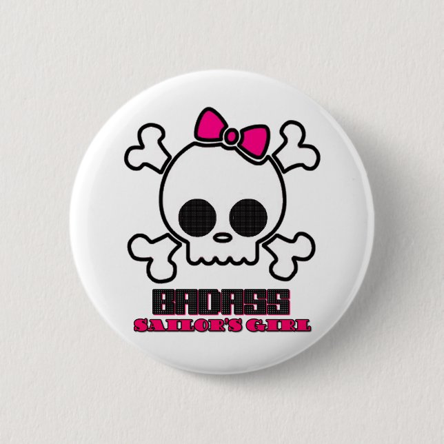 Badass Sailor's Girl Pinback Button (Front)