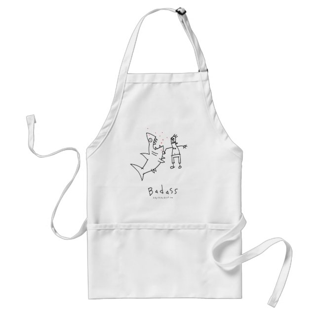 Badass Shark Punch Adult Apron (Front)